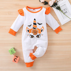 0-24M Baby One-piece Harley Long-sleeved Halloween Rompers