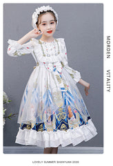 Original Design Kid Girl Princess Skirt Lolita Dress 4-14 Years