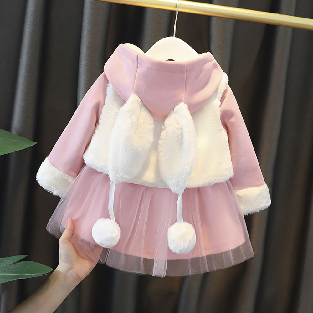 Girl Autumn Dress Fashion Cute Casual Dress 2 Pcs