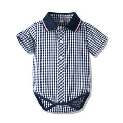 Baby Boy Suit Short Sleeve Gentleman Suspenders 3 Pcs Sets