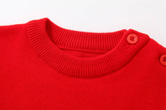 Kid Girl Boy Santa Pullover Soft Double Layer Christmas Sweater