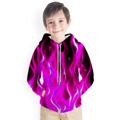 Kid Boy Girl 3D Color Flame Print Hoodie