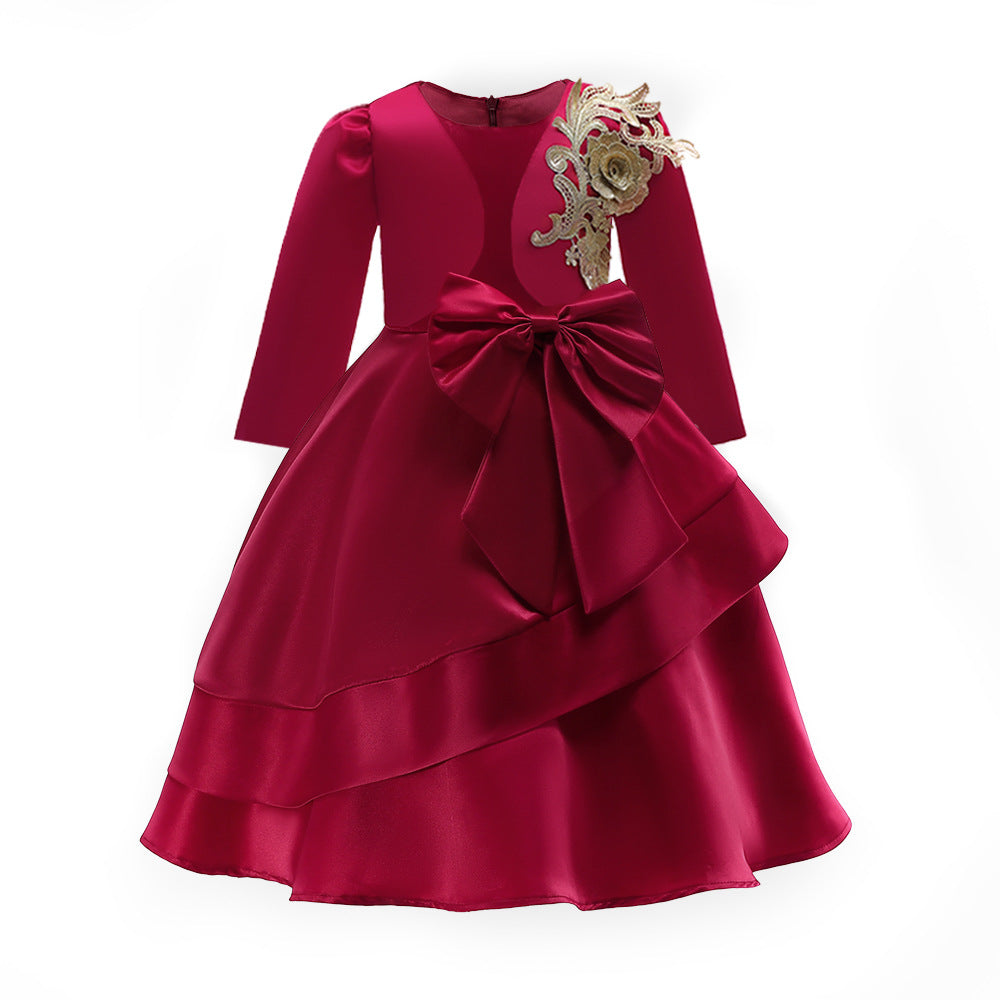 Kid Girl Banquet Performance Medium Length Dress