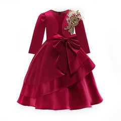 Kid Girl Banquet Performance Medium Length Dress