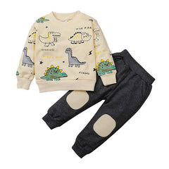 Kid Baby Boy Autumn Khaki Suit Sets 2 Pcs