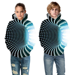Kid Boy Girl Color Vortex Printing Hoodie