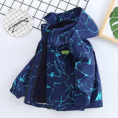 Kid Boys Three In One Storm Autumn Winter Detachable Velvet Coat