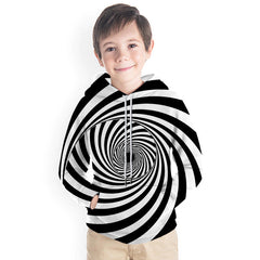 Kid Boy Color Vortex Printing 3D Fashion Hoodie