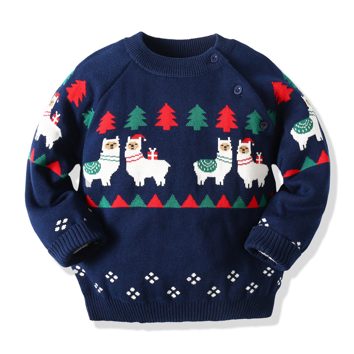 Kid Baby Boy Christmas Alpaca Soft Double Christmas Sweater