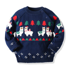 Kid Baby Boy Christmas Alpaca Soft Double Christmas Sweater