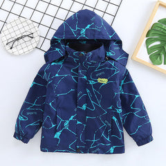 Kid Boys Three In One Storm Autumn Winter Detachable Velvet Coat