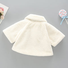 Baby Girl Autumn Winter Hair Cape Retro Flower Coats