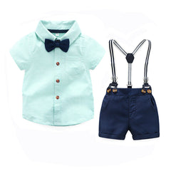 Baby Boy Gentleman Suit Summer Crawling Strap 4 Pcs Sets