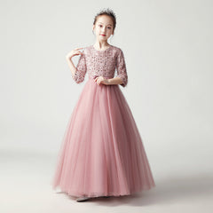 Kid Girl Evening Plush Sequin Princess Elegant Pageant Formal Dresses