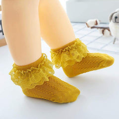 Baby / Toddler / Kid Girl Lace Solid Socks 3-pack