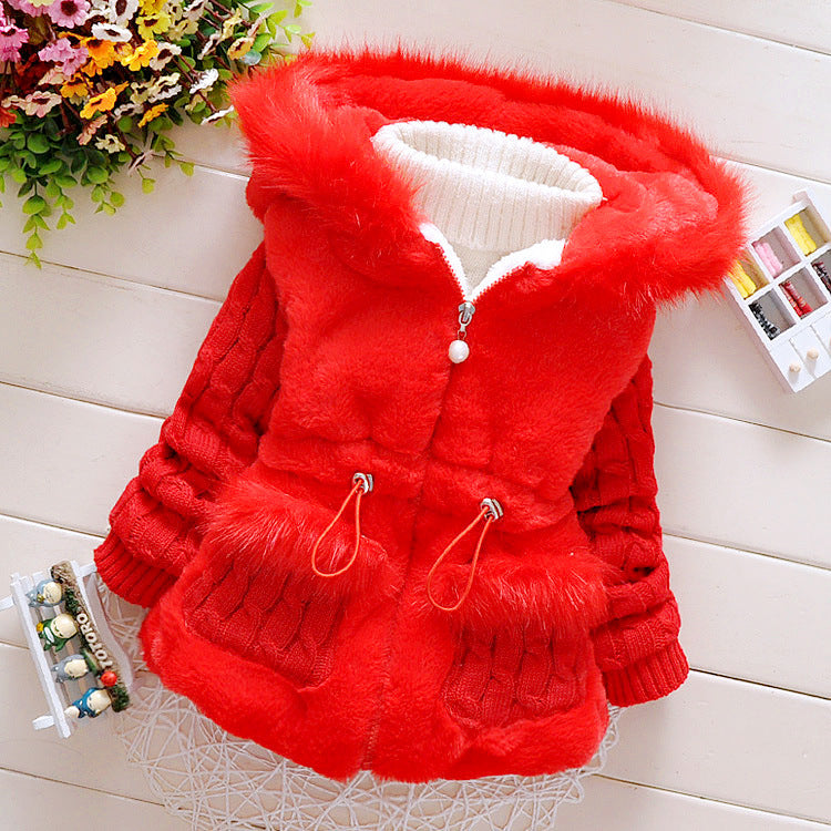Baby Girl Padded Jacket Thickened Winter Cotton-padded Coats