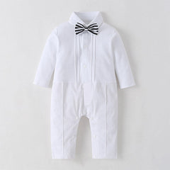 Baby Boy Gentleman Boutique White  Christening Wedding Outfit 2 Pcs Sets