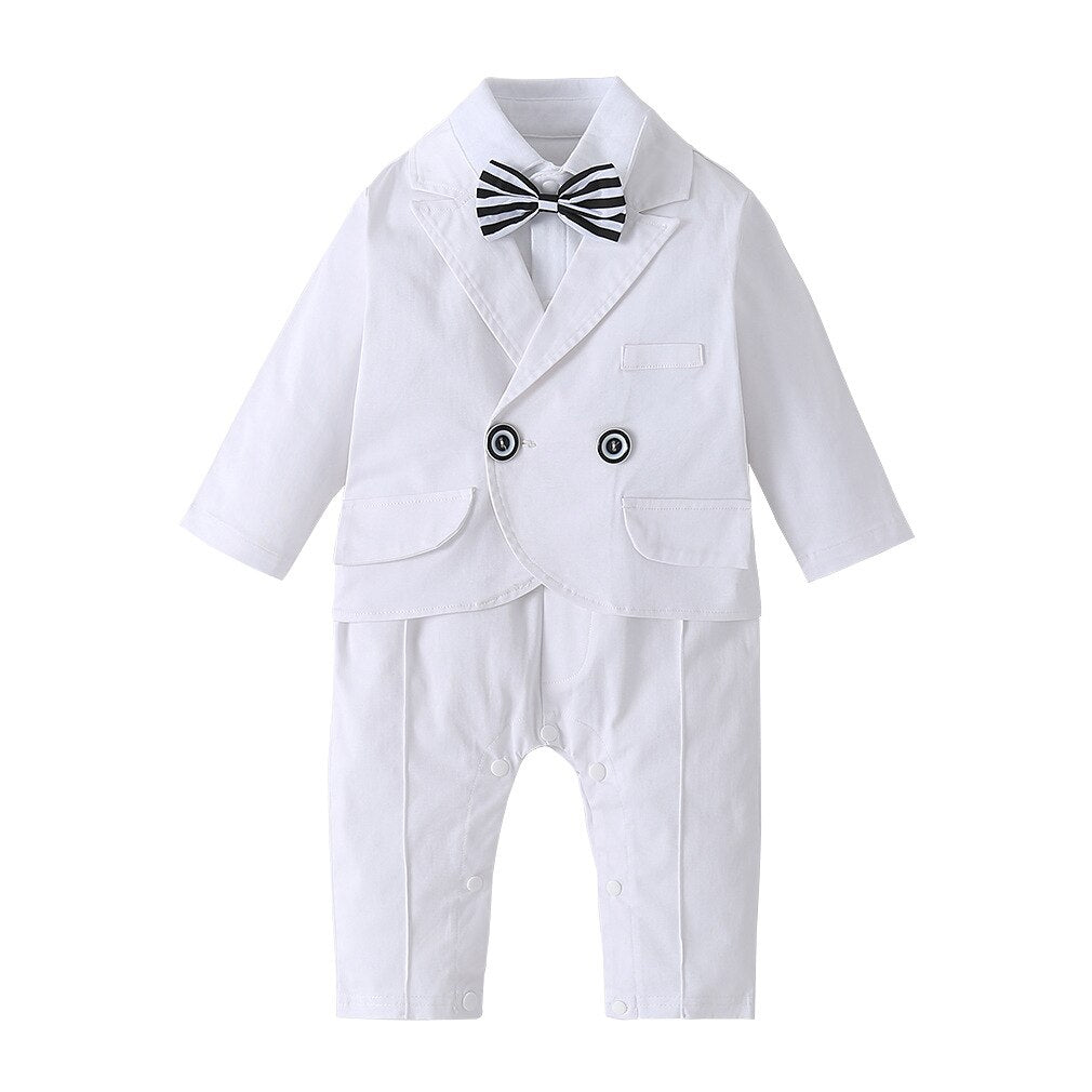 Baby Boy Gentleman Boutique White  Christening Wedding Outfit 2 Pcs Sets