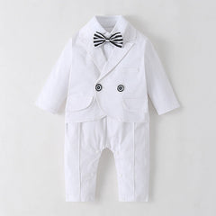 Baby Boy Gentleman Boutique White  Christening Wedding Outfit 2 Pcs Sets