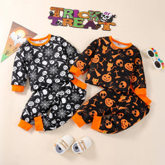 18M-5Y Kids Baby Boy Girl Halloween Printed Long Sleeves Pajamas