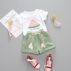 Toddler Baby Girls Summer Short Sleeve Outfits 2 Pcs Sets