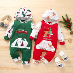 Baby Boy Girl Christmas Tree Letter Printed Romper