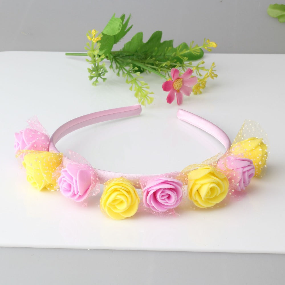 Kid Girl Hair Headband Yarn Foam Flower Photo Wedding Photography Headwears