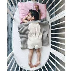 Baby Blanket Knit Bunny Ears Stuff Envelope Newborns Pajamas