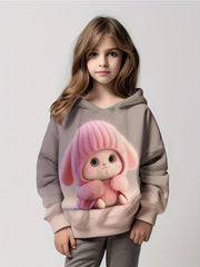 Kid Girl Realistic Bunny Trendy Cute Long Sleeve Sweatshirt Tops