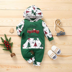 Baby Boy Girl Christmas Tree Letter Printed Romper