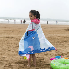 Kid Baby Pure Cotton Towel Poncho Gym Sports Hooded Mermaid Bathrobe Pajamas