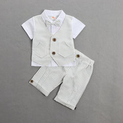 Baby Boys Summer Cotton Short Sleeve Thin 2 Pcs Sets Suit