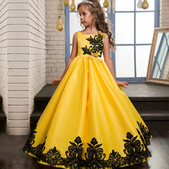 Kid Girl Long Runway Princess Prom Wedding Dresses