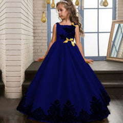 Kid Girl Long Runway Princess Prom Wedding Dresses