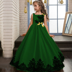 Kid Girl Long Runway Princess Prom Wedding Dresses