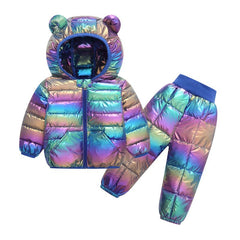Kid Baby Boy Girl Down Cotton Warm 2 Pcs Sets