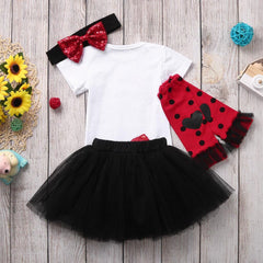 Baby Girls Sets Skirt With Band Leg Sets 4Pcs