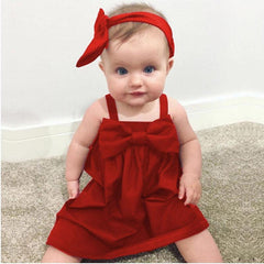 Baby Girl Bowknot Sleeveless Short Mini Dress