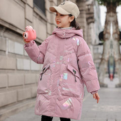 Kid Girl Cotton-padded Jacket Long Winter Coats