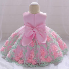 Girls Toddler 3D Flowers Birthday Party Wedding Dresses