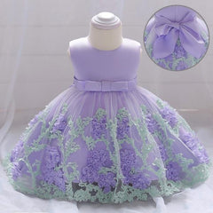 Girls Toddler 3D Flowers Birthday Party Wedding Dresses