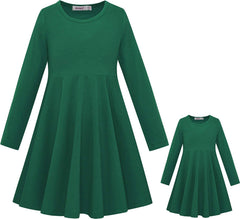 Family Matching Mother Daughter Dolls Long Sleeve Dress