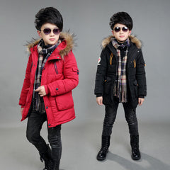 Kid Boys Down Padded Long Pentagram Thick Coat