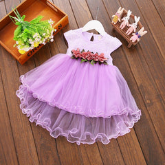 Baby Girl Summer Floral Tulle Cotton Casual Dresses