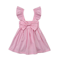 Baby Girl Bowknot Sleeveless Short Mini Dress