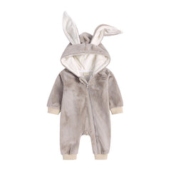Infant Baby Rabbit Ear Jumpsuit Newborn Warm Romper