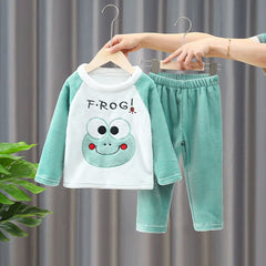 Kid Baby Boy Autumn Winter Flannel Home Fur Pajamas