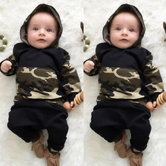 Baby Boy Hooded Camouflage Cotton Suit 2 Pcs Sets