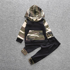Baby Boy Hooded Camouflage Cotton Suit 2 Pcs Sets
