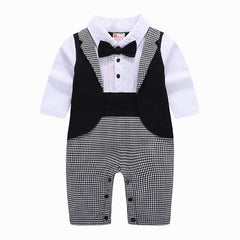 Baby Boy Crawl Suit Spring Gentleman Sets 2 Pcs